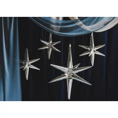 3D Csillag fólia lufi 50cm Ezüts