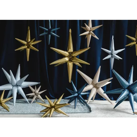 3D Csillag fólia lufi 50cm Világoskék