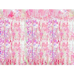 Party függöny - rózsaszín irizáló 100x200cm