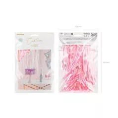 Party függöny - rózsaszín irizáló 100x200cm