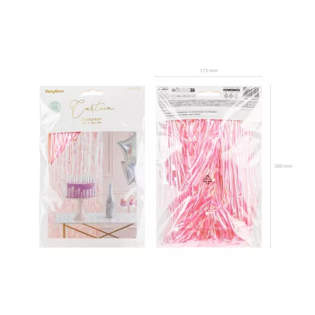 Party függöny - rózsaszín irizáló 100x200cm