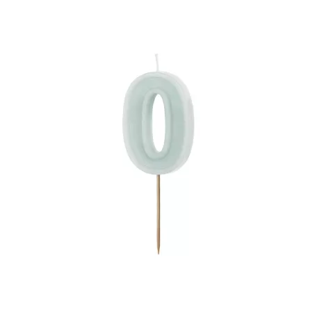 Szülinapi számgyertya "0" pasztell menta 6 cm