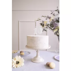 Szülinapi számgyertya "0" pasztell menta 6 cm