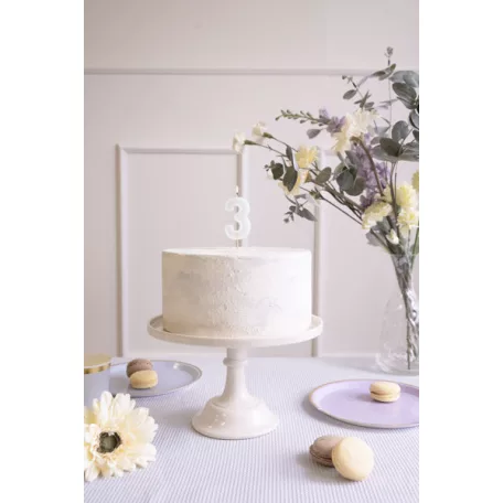 Szülinapi számgyertya "3" pasztell menta 6 cm