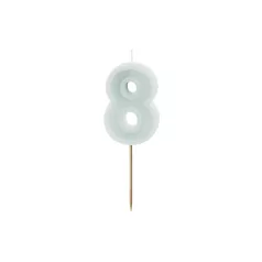 Szülinapi számgyertya "8" pasztell menta 6 cm
