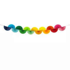 Papír Girland – Szivárvány Legyezők 2,5 m