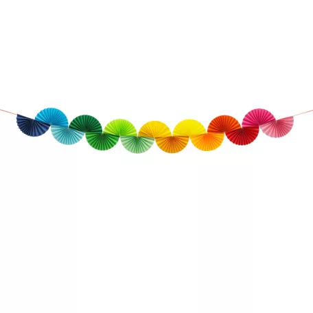 Papír Girland – Szivárvány Legyezők 2,5 m