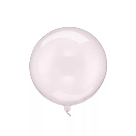 Buborék Lufi áttetsző rózsaszín 40cm