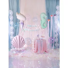 Buborék Lufi áttetsző rózsaszín 40cm