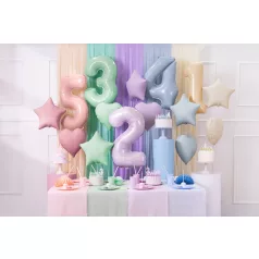 Szív forma fólia lufi 45cm pasztell lila