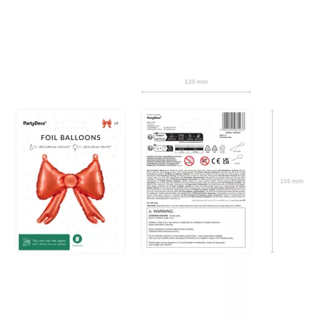Piros fólia masni lufi girlandhoz (5 db)