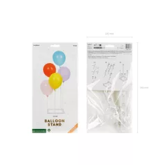   Moduláris lufiállvány talppal – átlátszó, variálható elemekkel