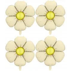 Fólia lufik margaréta, girlandhoz - krém színű (4 db)