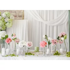   Művirág – Bimbózó rózsaszál, világos púderrózsaszín