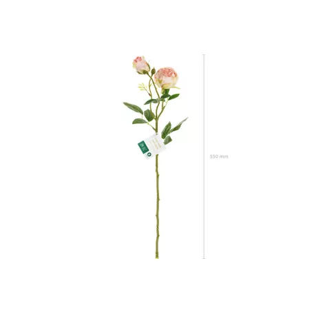 Művirág – Bimbózó rózsaszál, világos púderrózsaszín