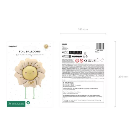 "Sétáló" fólia lufi virág – világos bézs