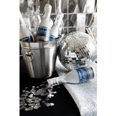 Pezsgősüveg konfetti ágyú – Ezüst