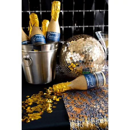 Pezsgősüveg konfetti ágyú – Arany