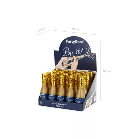 Pezsgősüveg konfetti ágyú – Arany