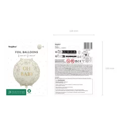   Babaváró / Babaköszöntő fólia lufi – "Oh Baby"