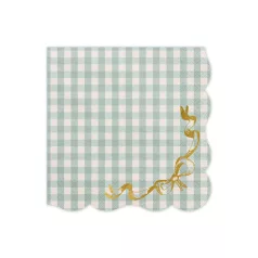 Kockás Papírszalvéta Arany Masnival (12 db)