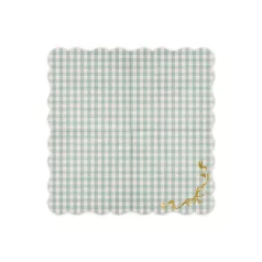 Kockás Papírszalvéta Arany Masnival (12 db)