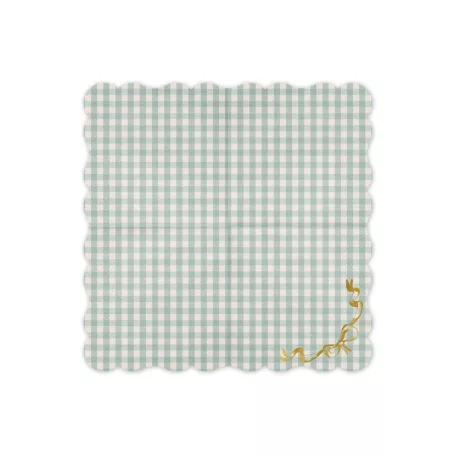 Kockás Papírszalvéta Arany Masnival (12 db)