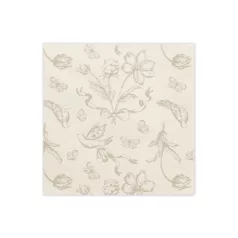Virágmintás Papírszalvéta – bézs (12 db)