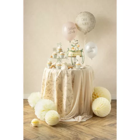 Terítő – Bézs virágmintával, 180×120 cm