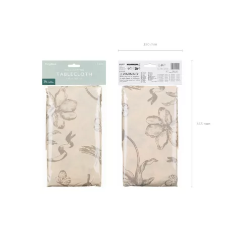 Terítő – Bézs virágmintával, 180×120 cm