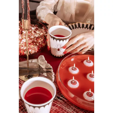 Halloween papírpoharak arany pókkal 400 ml (6 db)