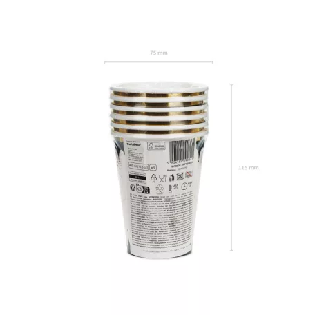 Halloween papírpoharak arany pókkal 400 ml (6 db)