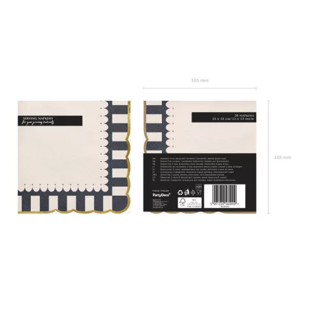 Halloween szalvéták arany szegéllyel 33x33 cm (12 db)