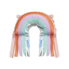 Szivárvány fólia lufi bojtokkal – 33 × 31cm (3 db)