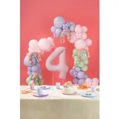 Szivárvány fólia lufi bojtokkal – 33 × 31cm (3 db)