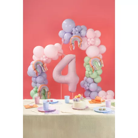 Szivárvány fólia lufi bojtokkal – 33 × 31cm (3 db)