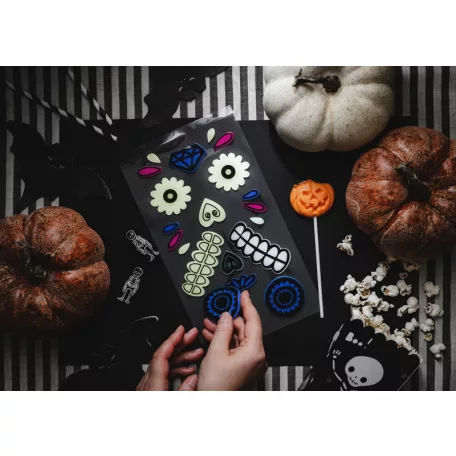 Sötétben világító tök matricák mix - Halloween dekoráció