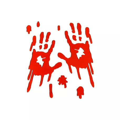 Véres kéznyom gél ablakmatrica - Halloween dekoráció