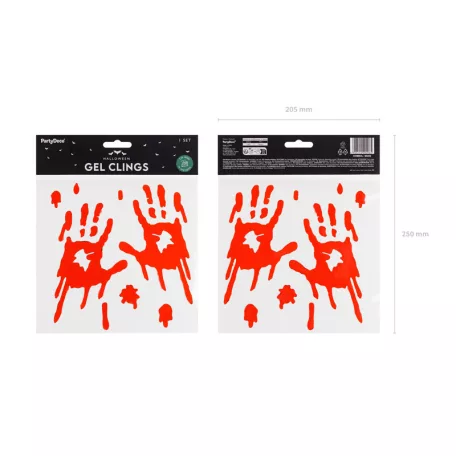 Véres kéznyom gél ablakmatrica - Halloween dekoráció
