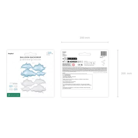 Kétoldalas felhő fólia l99x52 cm, fehér-világoskék (1 db)