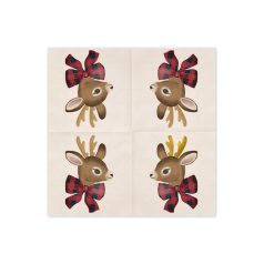 Karácsonyi papírszalvéta – Őzike mintával (12 db)