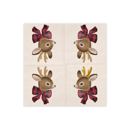 Karácsonyi papírszalvéta – Őzike mintával (12 db)