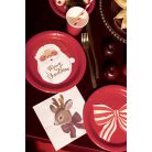 Mikulás forma, arany „Merry Christmas” felirattal (12 db)