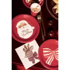 Mikulás forma, arany „Merry Christmas” felirattal (12 db)