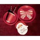 Mikulás forma, arany „Merry Christmas” felirattal (12 db)