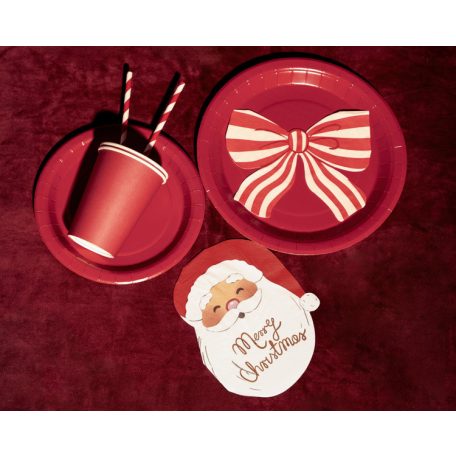 Mikulás forma, arany „Merry Christmas” felirattal (12 db)