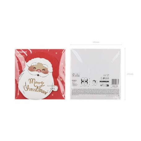 Mikulás forma, arany „Merry Christmas” felirattal (12 db)