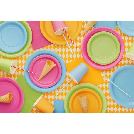 Papír tányér világoskék, 18 cm (6 db)