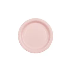 Papír tányér világos rózsaszín, 18 cm (6 db)