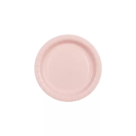 Papír tányér világos rózsaszín, 18 cm (6 db)